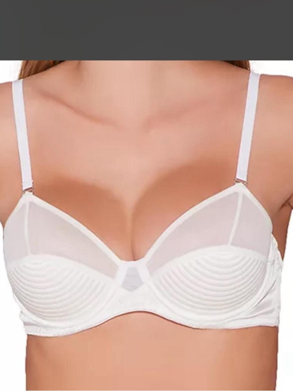 Fleur du Mal White Sheer Underwire Bra